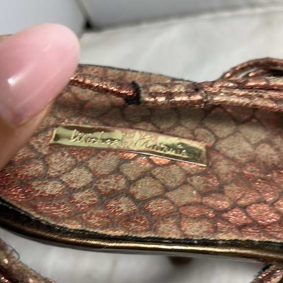 Michael Antonio Bronze Metalic Open toe knot slingback heels Size 9 - Picture 11 of 14